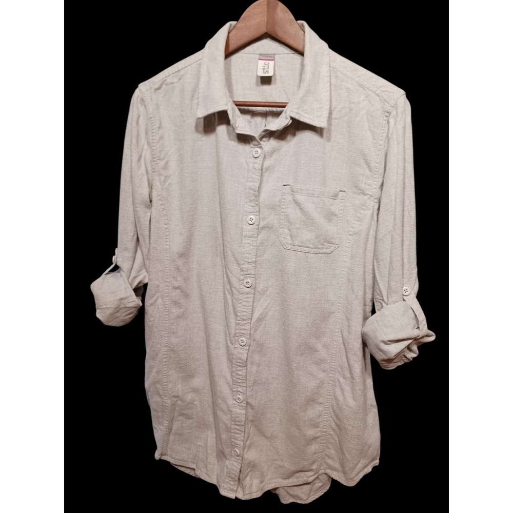 Stio Womens Striped Long Sleeve Button Up Shirt XL Cotton - Picture 2 of 7